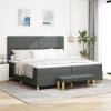 vidaXL Postel s boxspringem s matrací Tmavě šedá 200 x 200 cm textil