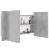 vidaXL LED koupelnová skříňka se zrcadlem betonově šedá 80x12x45 cm