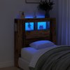 vidaXL Čelo postele s LED old wood 100x18,5x103,5 cm kompozitní dřevo