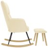 vidaXL Houpací křeslo s podnožkou krémové textil
