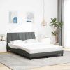 vidaXL Rám postele bez matrace Hanko tmavě šedý 140 x 190 cm textil