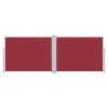 vidaXL Zatahovací boční markýza / zástěna červená 120 x 1000 cm