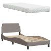 vidaXL Postel s matrací Hanko taupe 80 x 200 cm textil