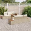 vidaXL Zahradní jídelní souprava s polštářem 7 pcs Béžová a krémová
