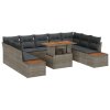 vidaXL Zahradní jídelní souprava s polštářem 10 pcs Šedá a hnědá