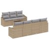 vidaXL Set pohovek s polštářem 8 pcs Beige a šedá polyratan