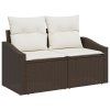 vidaXL Set pohovek s polštářem 5 pcs Hnědá a krémová polyratan