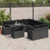 vidaXL Sada zahradních pohovek s úložištěm 9 pcs Černá Poly ratan