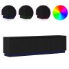 vidaXL TV skříňka s LED Černý dub 180 x 38 x 49 cm kompozitní dřevo