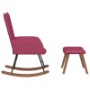 vidaXL Houpací křeslo se stoličkou vínové samet