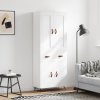 vidaXL Skříň highboard bílá 69,5 x 34 x 180 cm kompozitní dřevo