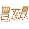 vidaXL Zahradní bistro set 3 pcs Hnědá Masivní akátové dřevo