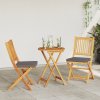 vidaXL Skládací židle s polštářem 2 pcs Šedá 49 x 57,5 x 92cm