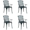 vidaXL Zahradní křeslo 4 pcs Zelená 61 x 60,5 x 93cm Hliník