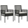 vidaXL Zahradní křeslo 2 pcs Černá 55 x 53 x 85 cm polyratan