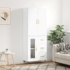 vidaXL Skříň highboard bílá 69,5 x 34 x 180 cm kompozitní dřevo