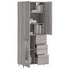 vidaXL Skříň highboard šedá sonoma 69,5 x 34 x 180 cm kompozitní dřevo