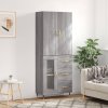 vidaXL Skříň highboard šedá sonoma 69,5 x 34 x 180 cm kompozitní dřevo