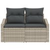 vidaXL Zahradní sofa s polštářem Šedá 123 x 62 x 69cm polyratan