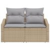 vidaXL Zahradní sofa s polštářem Béžová 123 x 62 x 69cm polyratan