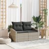vidaXL Zahradní sofa s polštářem Šedá 123 x 62 x 69cm polyratan