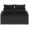 vidaXL Zahradní sofa s polštářem Černá 123 x 62 x 69cm polyratan