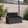 vidaXL Zahradní sofa s polštářem Černá 123 x 62 x 69cm polyratan