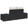 vidaXL Zahradní sofa s polštářem Černá 184 x 62 x 69 cm polyratan