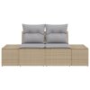 vidaXL Zahradní sofa Béžová 123 x 62 x 69cm polyratan