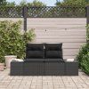 vidaXL Zahradní sofa s polštářem Černá 184 x 62 x 69 cm polyratan