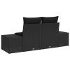 vidaXL Zahradní sofa s polštářem Černá 184 x 62 x 69 cm polyratan