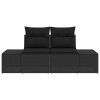 vidaXL Zahradní sofa s polštářem Černá 184 x 62 x 69 cm polyratan