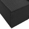 vidaXL Zahradní sofa s polštářem Černá 184 x 62 x 69 cm polyratan
