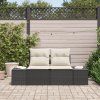 vidaXL Zahradní sofa s polštářem Černá 184 x 62 x 69 cm polyratan