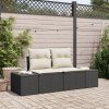 vidaXL Zahradní sofa s polštářem Černá 184 x 62 x 69 cm polyratan