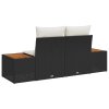 vidaXL Zahradní sofa Černá 184 x 62 x 85cm polyratan