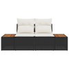 vidaXL Zahradní sofa Černá 184 x 62 x 85cm polyratan