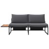 vidaXL Zahradní sofa s polštářem Hnědá 200.5 x 70 x 85.5cm kov
