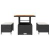 vidaXL Zahradní jídelní souprava Černá polyratan