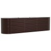vidaXL Vyvýšený záhon Hnědá 320 x 80 x 81 cm Ocel