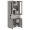 vidaXL Skříň highboard šedá sonoma 69,5 x 34 x 180 cm kompozitní dřevo