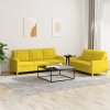 vidaXL 2dílná sedací souprava s poduškami světle žlutá textil