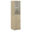 vidaXL Highboard se skleněnými dvířky dub sonoma 35 x 37 x 142 cm
