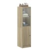 vidaXL Highboard se skleněnými dvířky dub sonoma 35 x 37 x 142 cm