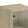 vidaXL Highboard se skleněnými dvířky dub sonoma 35 x 37 x 142 cm