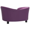 vidaXL Pohovka pro psy vínová 69 x 49 x 40 cm plyš a umělá kůže