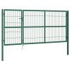 vidaXL Zahradní plotová branka se sloupky 350 x 140 cm ocelově zelená