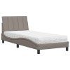 vidaXL Postel s matrací Hanko taupe 90 x 200 cm textil