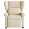 vidaXL Polohovací křeslo krémové textil