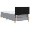 vidaXL Postel s boxspringem s polštářem Světle šedá 90 x 200 cm textil
